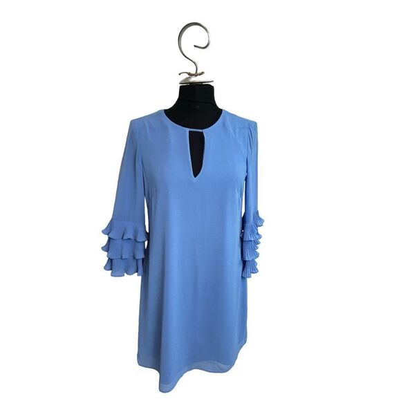 Vince Camuto Women's Pleated Sleeve Float Shift Dress *NOTE DEFECT in pic - SZ 4 - Picture 4 of 14